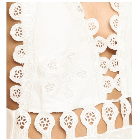Honey Punch  Lace Eyelet Cutout White Mini Dress - mordernwear.com